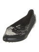 Tod's Patent Leather Tassel Accents Ballet Flats