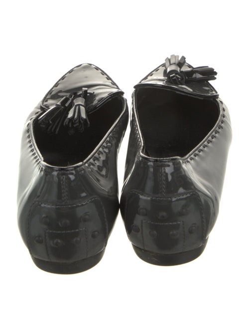 Tod's Patent Leather Tassel Accents Ballet Flats