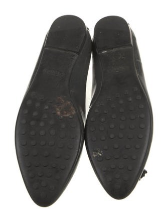 Tod's Patent Leather Tassel Accents Ballet Flats