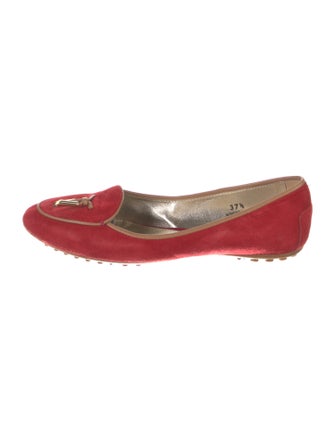 Tod's Suede Leather Trim Embellishment Flats