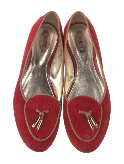Tod's Suede Leather Trim Embellishment Flats