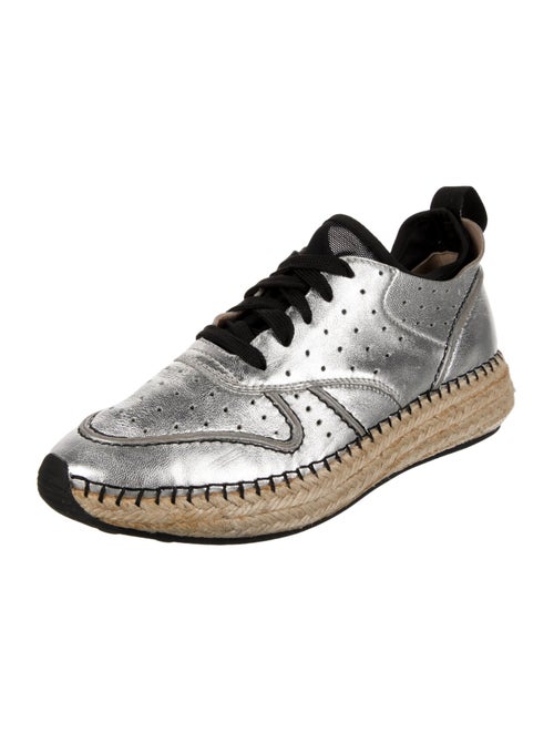 Tod's Leather Colorblock Pattern Espadrille Sneakers