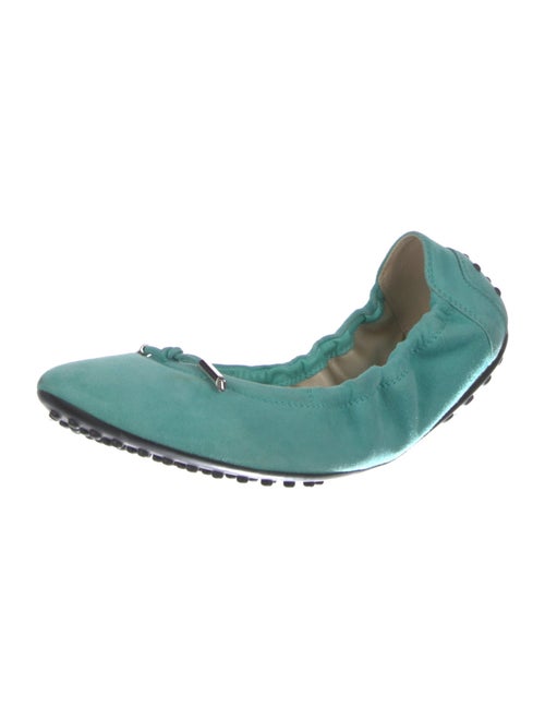 Tod's Suede Bow Accents Ballet Flats