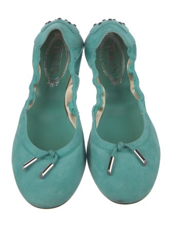 Tod's Suede Bow Accents Ballet Flats