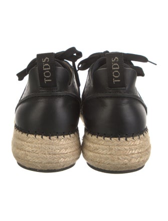Tod's Leather Braided Accents Espadrille Sneakers