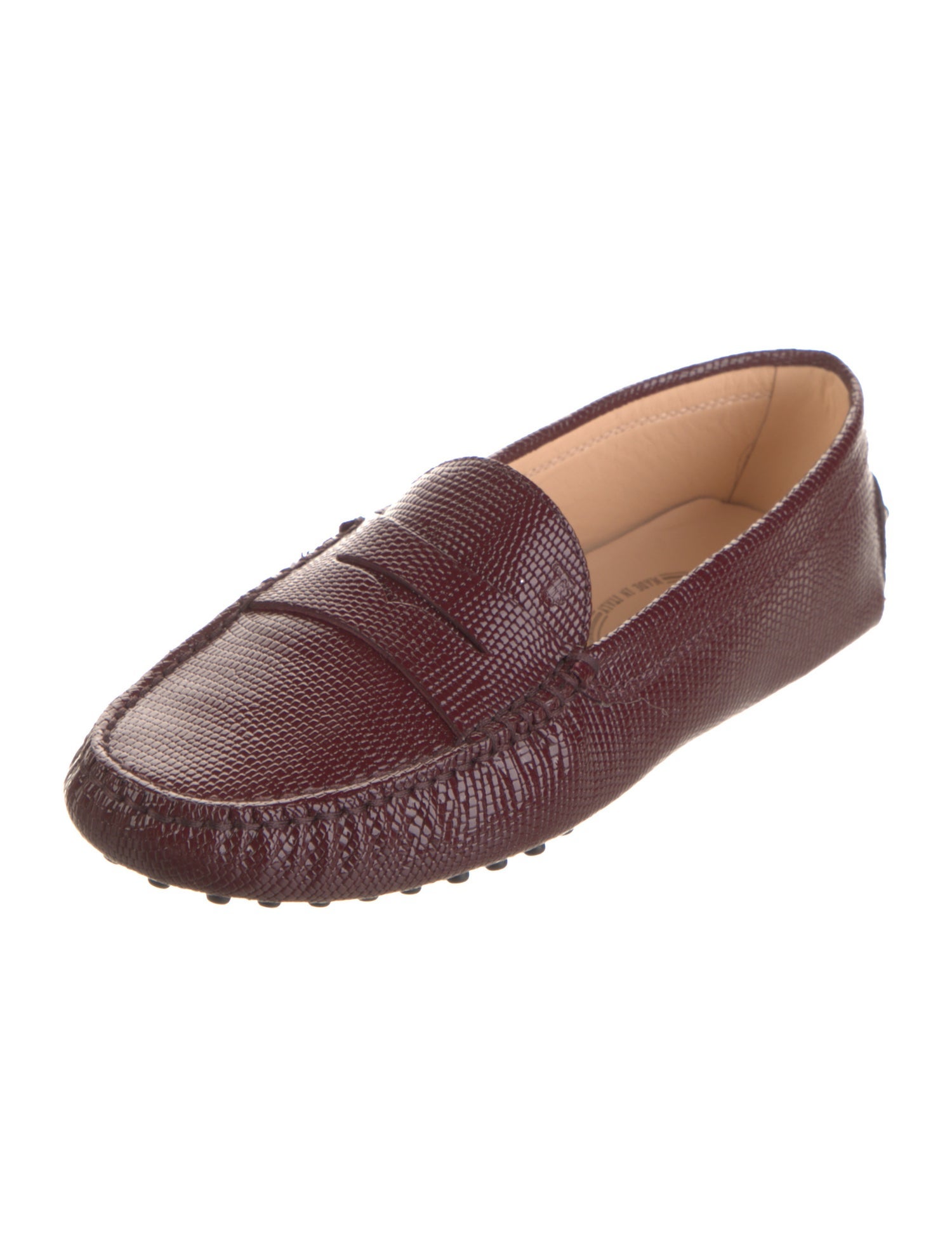 Tod's Leather Animal Print Loafers w/ Tags