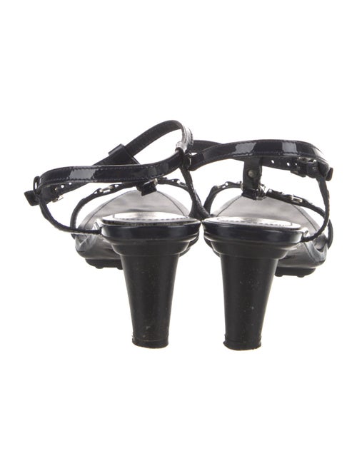 Tod's Patent Leather Studded Accents T-Strap Sandals