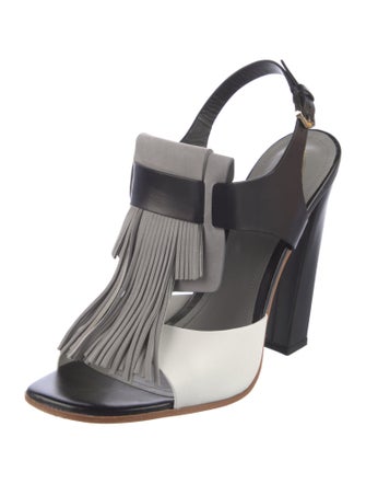 Tod's Leather Printed Slingback Sandals