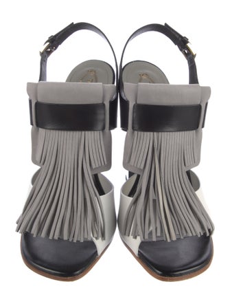 Tod's Leather Printed Slingback Sandals