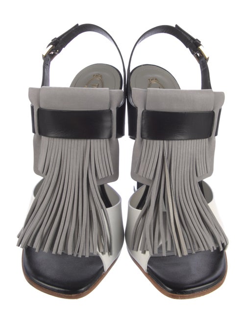 Tod's Leather Printed Slingback Sandals