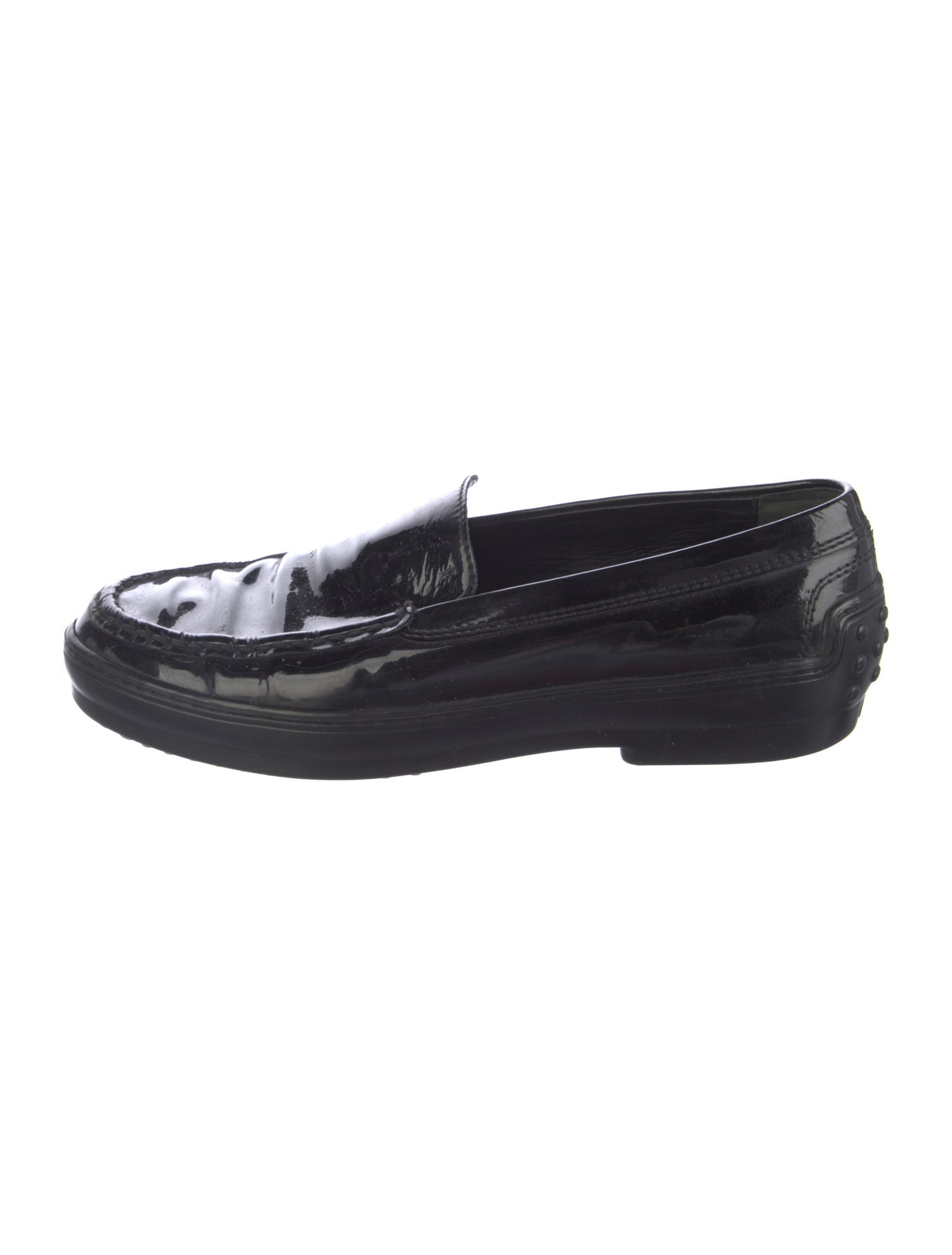 Tod's Patent Leather Studded Accents Loafers