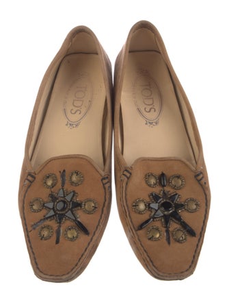 Tod's Suede Whipstitch Trim Loafers