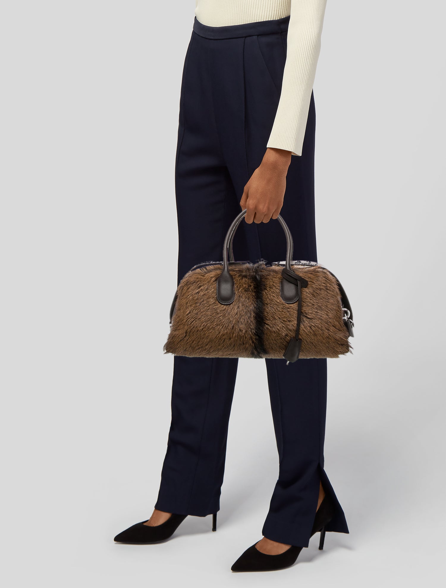 Tod's Fur Top Handle Bag