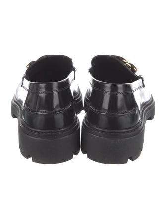 Tod's Patent Leather Chain-Link Accents Loafers