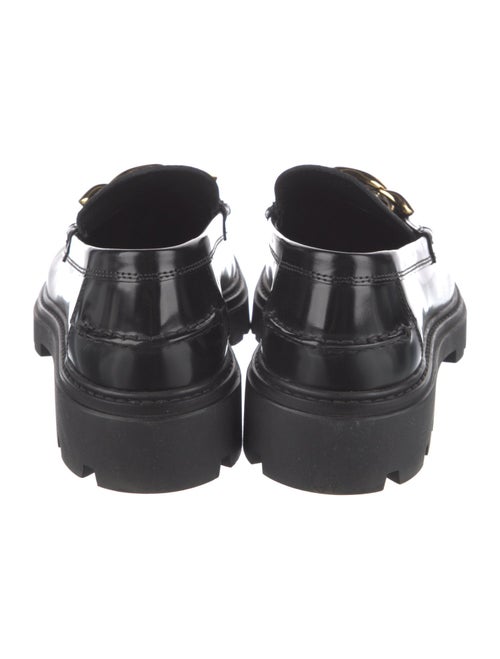 Tod's Patent Leather Chain-Link Accents Loafers