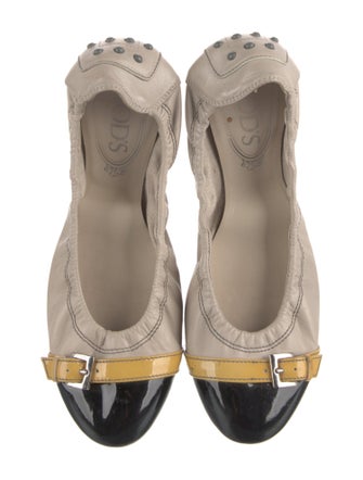 Tod's Leather Colorblock Pattern Ballet Flats