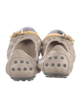 Tod's Leather Colorblock Pattern Ballet Flats