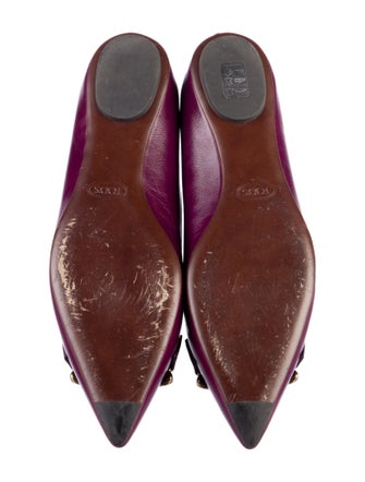 Tod's Leather Chain-Link Accents Ballet Flats