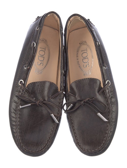 Tod's Leather Bow Accents Loafers