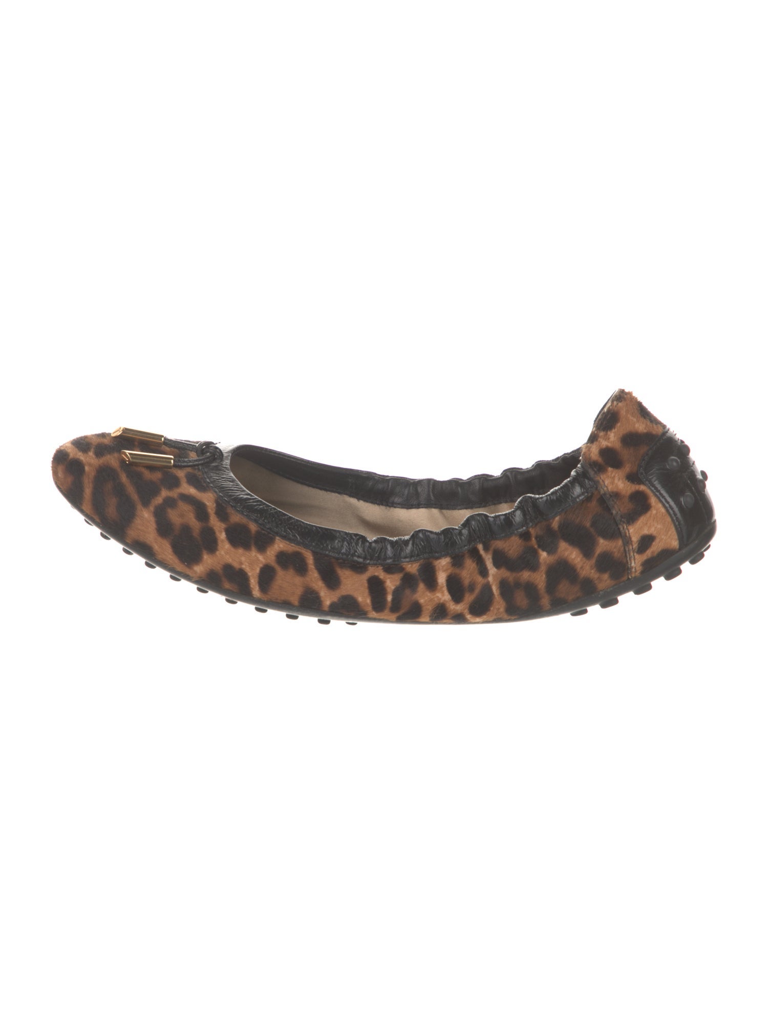 Tod's Ponyhair Animal Print Ballet Flats