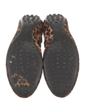 Tod's Ponyhair Animal Print Ballet Flats