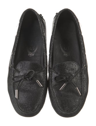 Tod's Leather Bow Accents Loafers