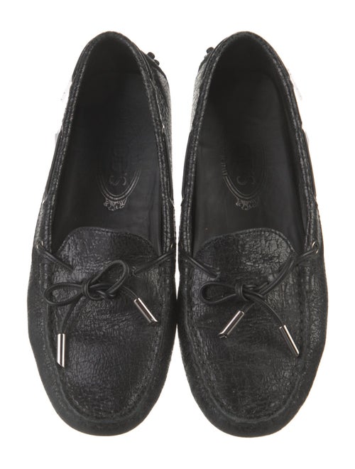 Tod's Leather Bow Accents Loafers