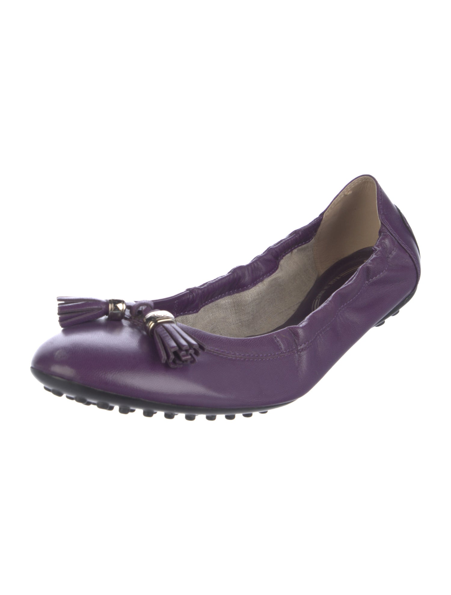 Tod's Leather Bow Accents Ballet Flats