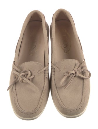Tod's Suede Bow Accents Loafers