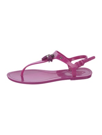 Tod's Rubber Tassel Accents T-Strap Sandals