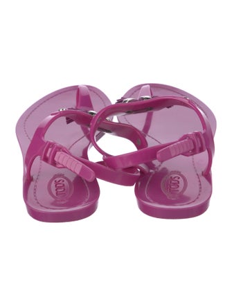 Tod's Rubber Tassel Accents T-Strap Sandals