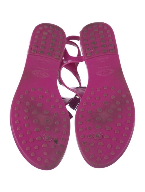 Tod's Rubber Tassel Accents T-Strap Sandals