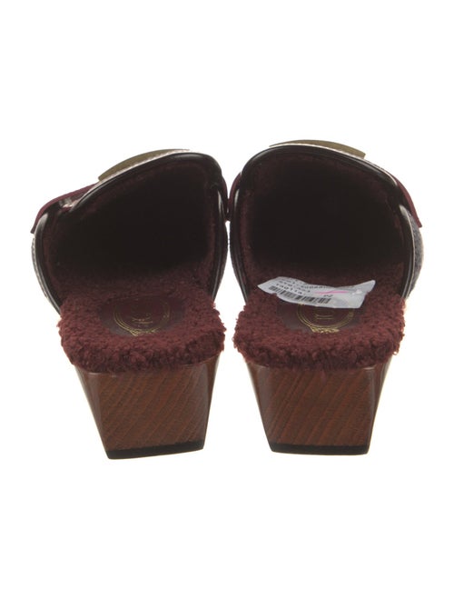 Tod's Plaid Print Leather Trim Embellishment Mules