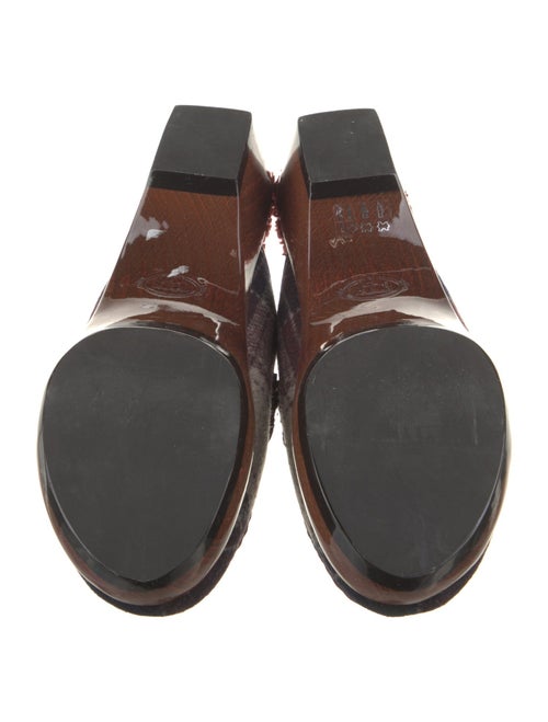 Tod's Plaid Print Leather Trim Embellishment Mules