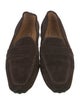 Tod's Suede Whipstitch Trim Loafers