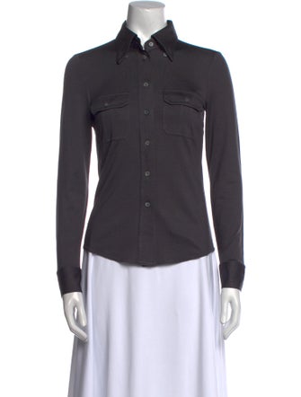 Tod's Silk Long Sleeve Button-Up Top