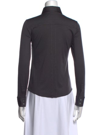 Tod's Silk Long Sleeve Button-Up Top