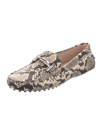 Tod's Snakeskin Animal Print Loafers