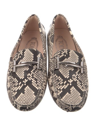 Tod's Snakeskin Animal Print Loafers