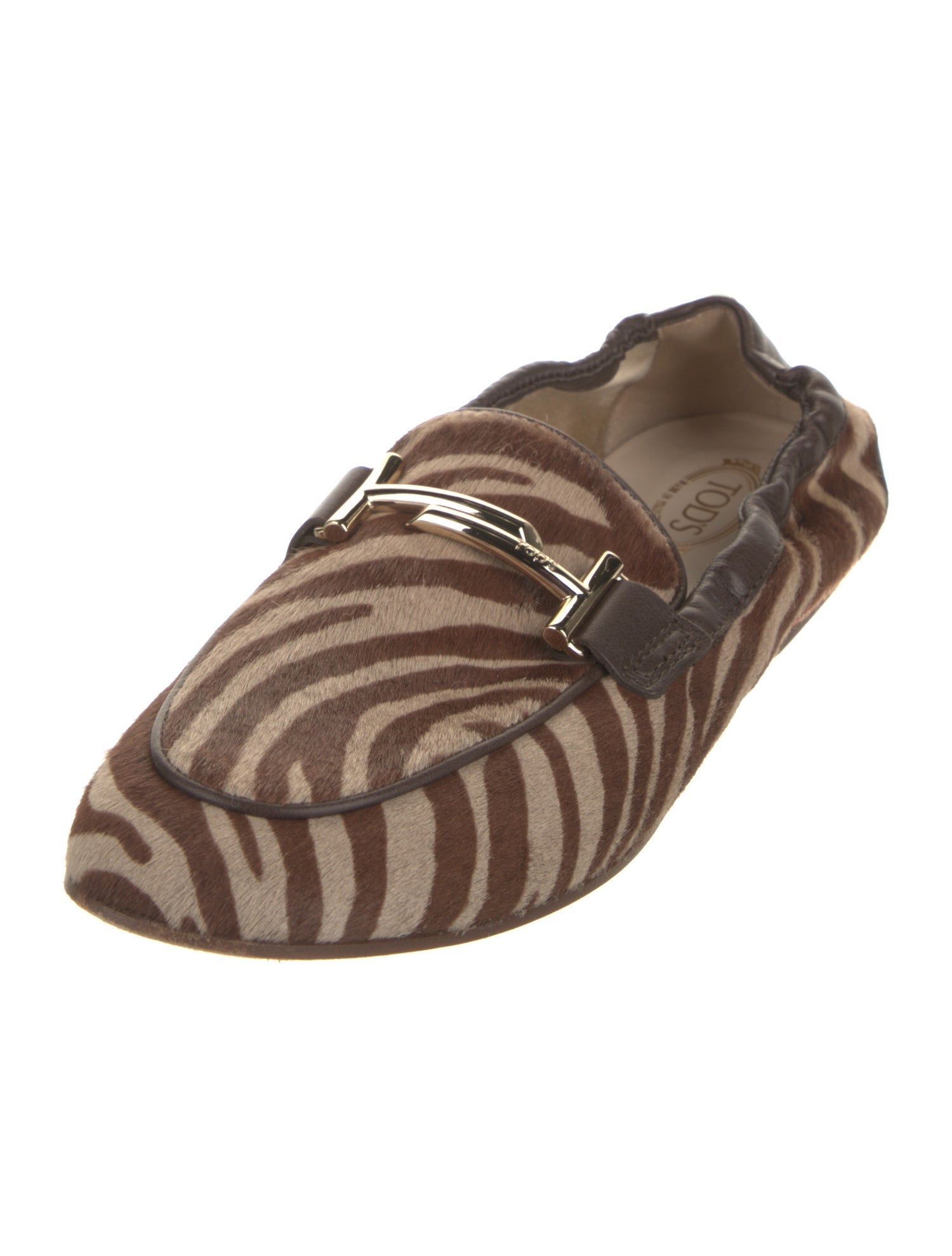 Tod's Ponyhair Animal Print Loafers