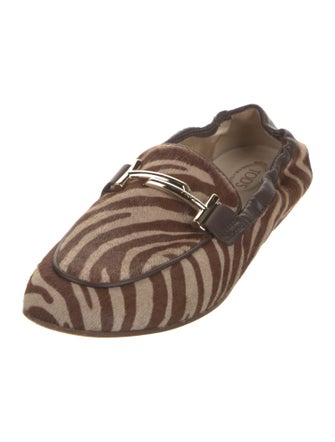 Tod's Ponyhair Animal Print Loafers