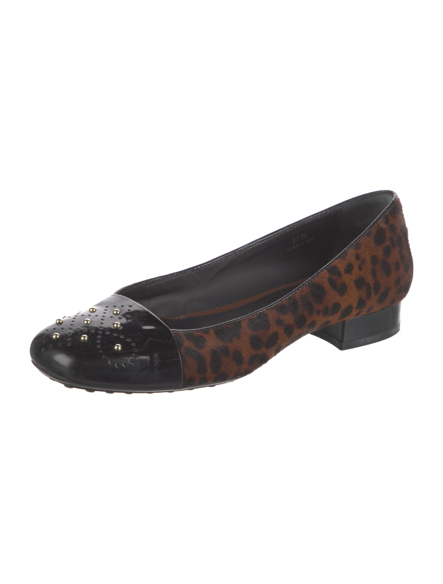 Tod's Patent Leather Animal Print Flats