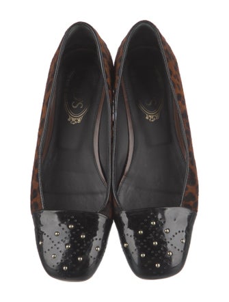 Tod's Patent Leather Animal Print Flats