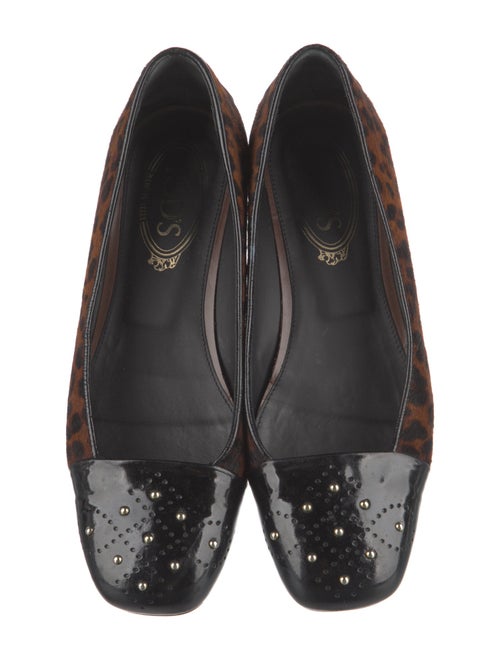 Tod's Patent Leather Animal Print Flats