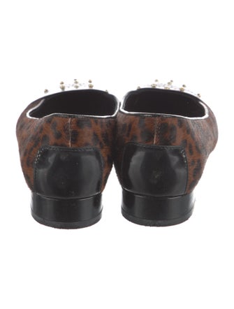 Tod's Patent Leather Animal Print Flats