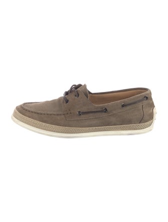 Tod's Suede Bow Accents Boat Shoes