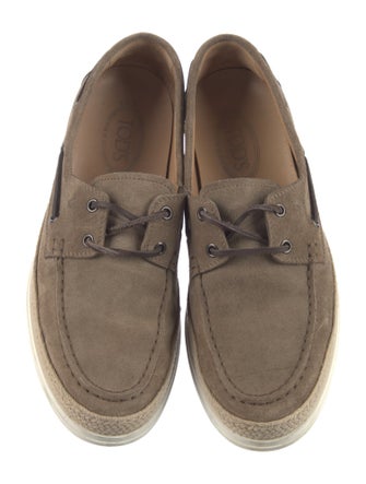 Tod's Suede Bow Accents Boat Shoes