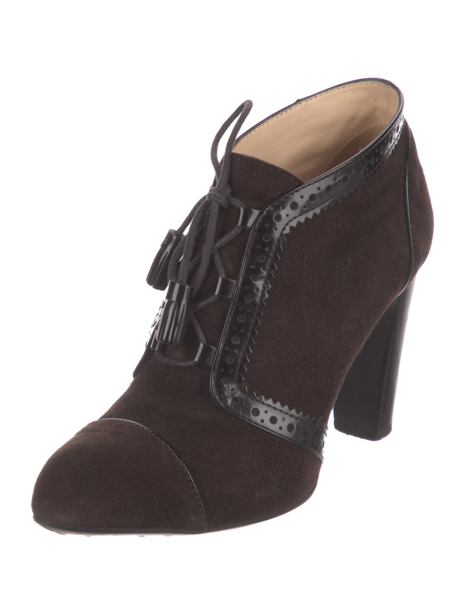 Tod's Suede Tassel Accents Lace-Up Boots
