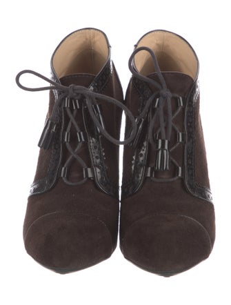 Tod's Suede Tassel Accents Lace-Up Boots