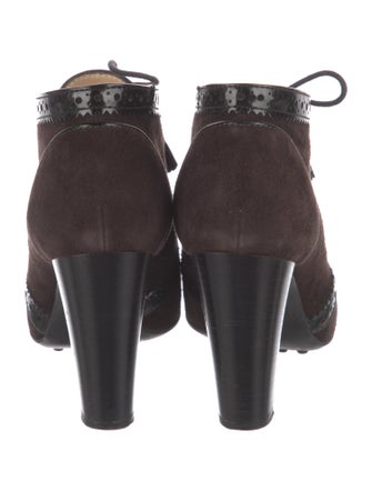 Tod's Suede Tassel Accents Lace-Up Boots